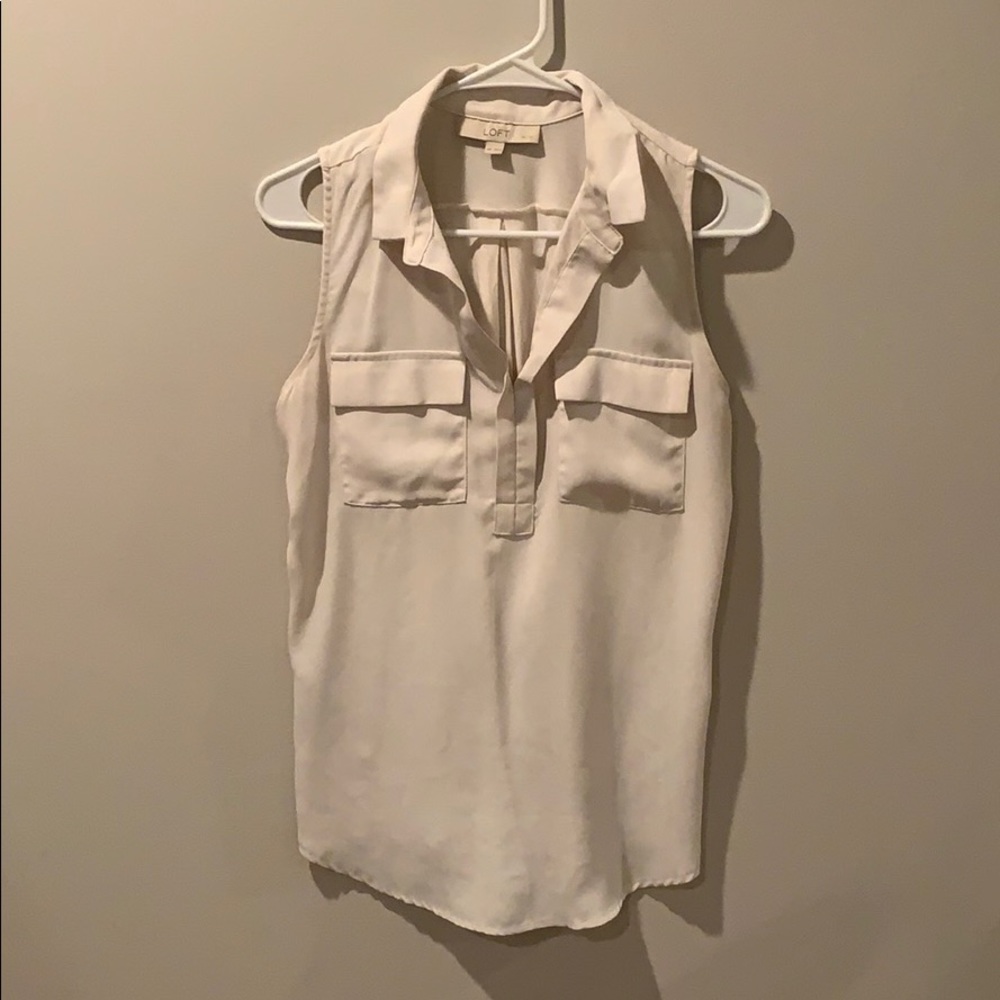 Loft ivory polyester blouse